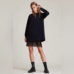 AllSaints Lee Lace Dress in Black Size M NWT